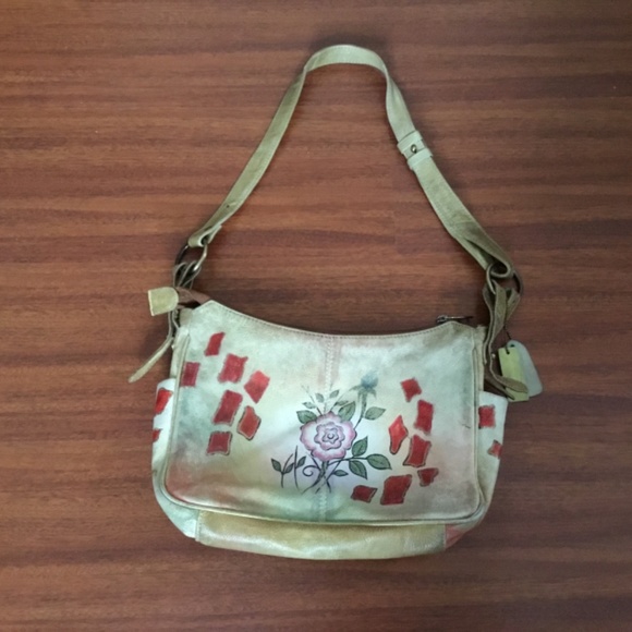 100% Vintage-Inspired Floral Leather Handbag/Pocket Book - Picture 2 of 7